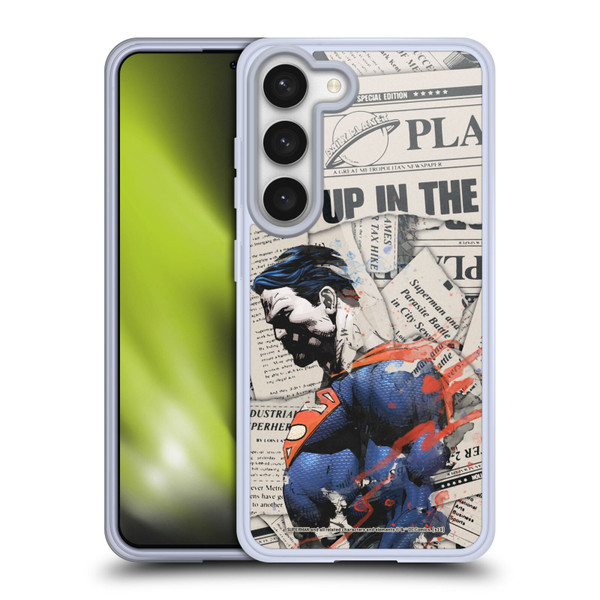 Superman DC Comics 80th Anniversary Newspaper Soft Gel Case for Samsung Galaxy S23 5G
