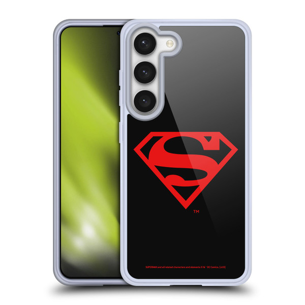 Superman DC Comics Logos Black And Red Soft Gel Case for Samsung Galaxy S23 5G & MagSafe