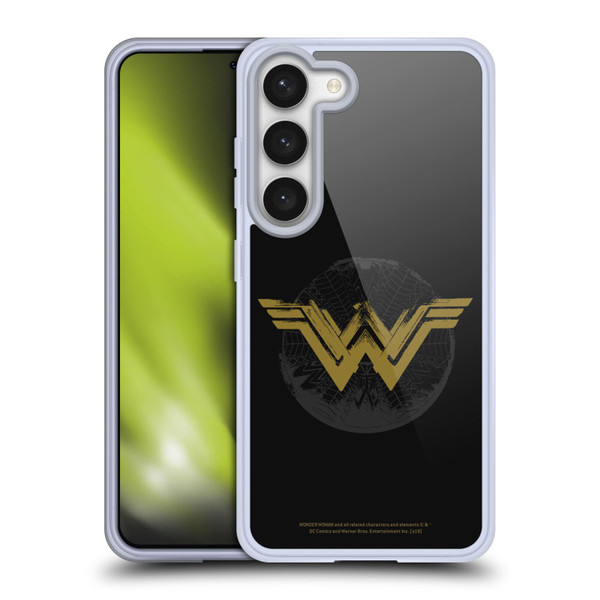 Wonder Woman Movie Logos Distressed Look Soft Gel Case for Samsung Galaxy S23 5G