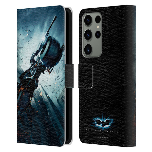 The Dark Knight Key Art Batman Batpod Leather Book Wallet Case Cover For Samsung Galaxy S23 Ultra 5G