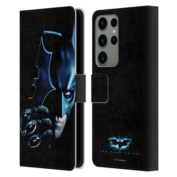 The Dark Knight Key Art Batman Batarang Leather Book Wallet Case Cover For Samsung Galaxy S23 Ultra 5G