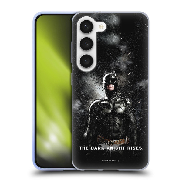 The Dark Knight Rises Key Art Batman Rain Poster Soft Gel Case for Samsung Galaxy S23 5G