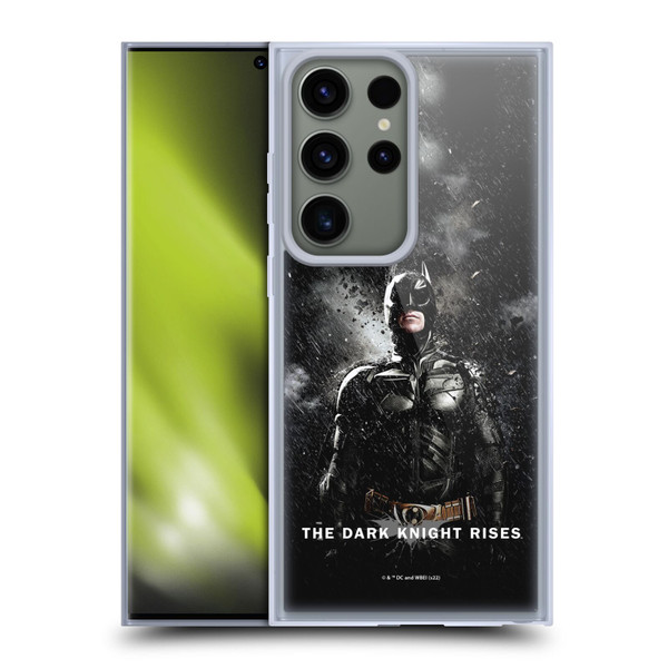 The Dark Knight Rises Key Art Batman Rain Poster Soft Gel Case for Samsung Galaxy S23 Ultra 5G