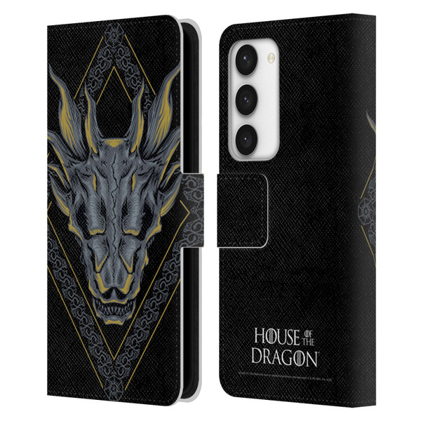 House Of The Dragon: Television Series Graphics Dragon Head Leather Book Wallet Case Cover For Samsung Galaxy S23 5G