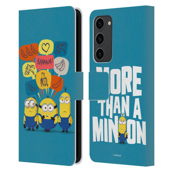 Minions Rise of Gru(2021) Graphics Speech Bubbles Leather Book Wallet Case Cover For Samsung Galaxy S23+ 5G
