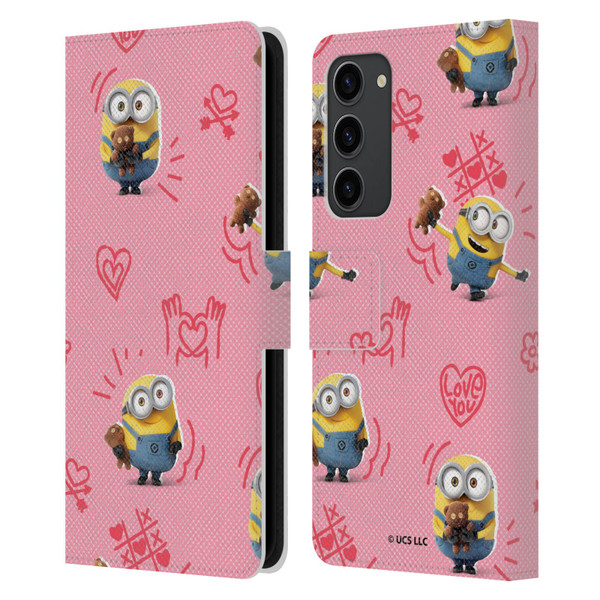 Minions Rise of Gru(2021) Valentines 2021 Bob Pattern Leather Book Wallet Case Cover For Samsung Galaxy S23+ 5G