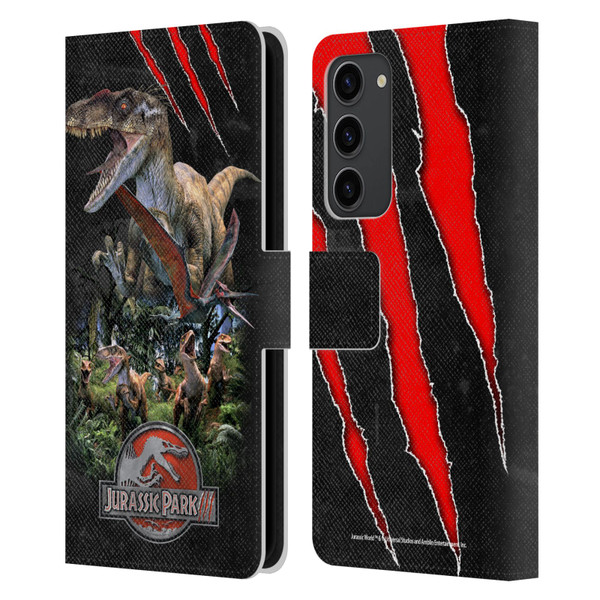 Jurassic Park III Key Art Dinosaurs 3 Leather Book Wallet Case Cover For Samsung Galaxy S23+ 5G