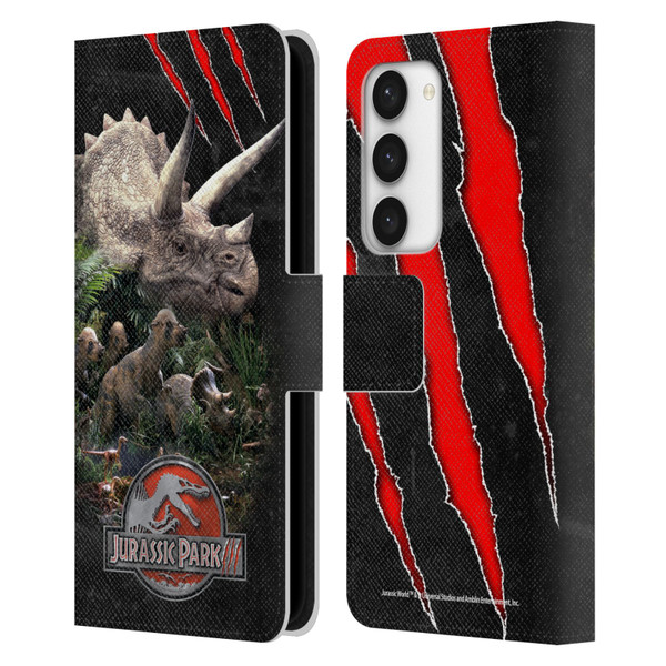 Jurassic Park III Key Art Dinosaurs 2 Leather Book Wallet Case Cover For Samsung Galaxy S23 5G