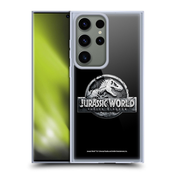 Jurassic World Fallen Kingdom Logo Plain Black Soft Gel Case for Samsung Galaxy S23 Ultra 5G