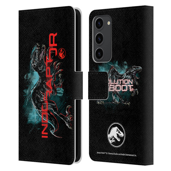 Jurassic World Fallen Kingdom Key Art Indoraptor Leather Book Wallet Case Cover For Samsung Galaxy S23+ 5G