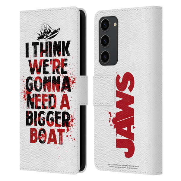 Jaws I Key Art Bigger Boat Leather Book Wallet Case Cover For Samsung Galaxy S23+ 5G