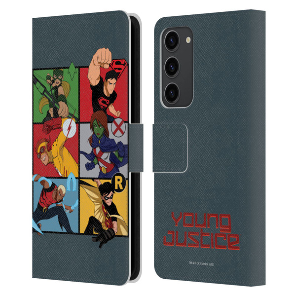 Young Justice Graphics Character Art Leather Book Wallet Case Cover For Samsung Galaxy S23+ 5G