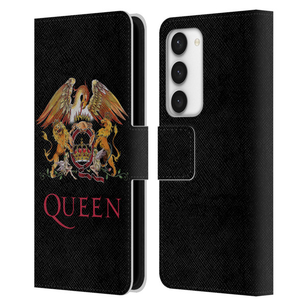 Queen Key Art Crest Leather Book Wallet Case Cover For Samsung Galaxy S23 5G