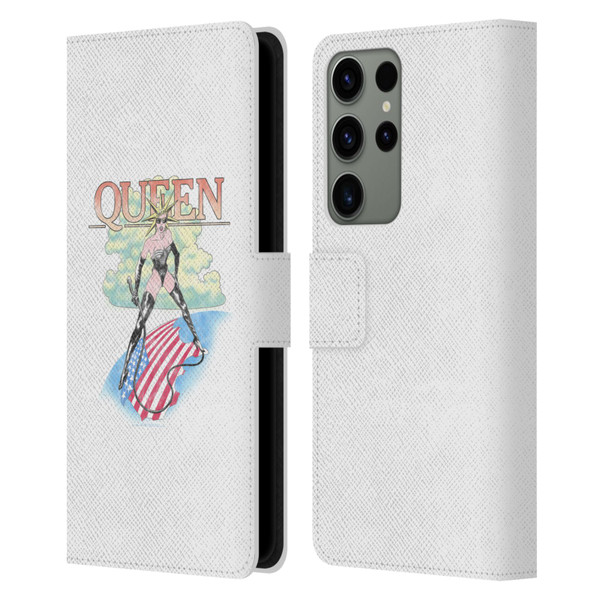Queen Key Art Vintage Tour Leather Book Wallet Case Cover For Samsung Galaxy S23 Ultra 5G