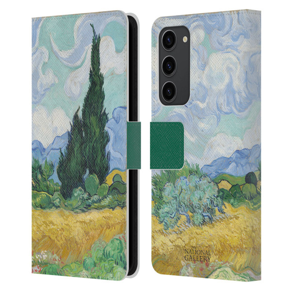 The National Gallery Art A Wheatfield With Cypresses Leather Book Wallet Case Cover For Samsung Galaxy S23+ 5G