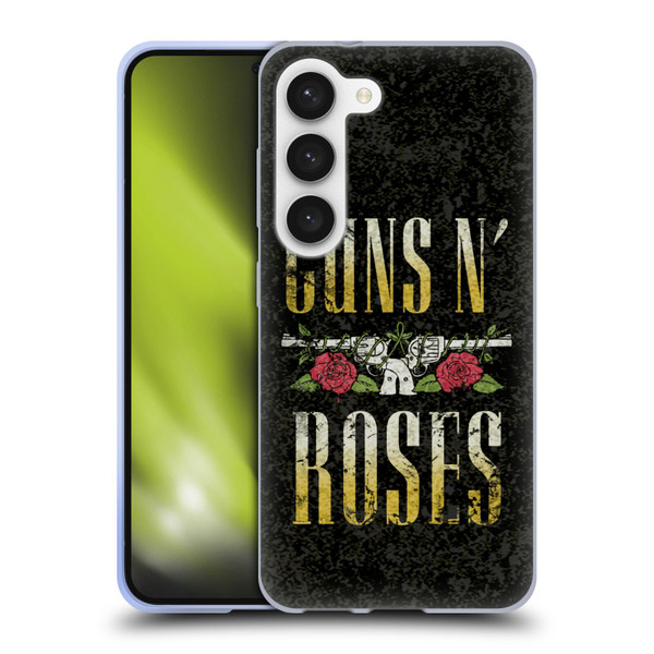 Guns N' Roses Key Art Text Logo Pistol Soft Gel Case for Samsung Galaxy S23 5G