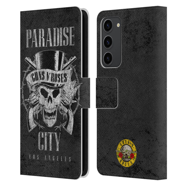 Guns N' Roses Vintage Paradise City Leather Book Wallet Case Cover For Samsung Galaxy S23+ 5G