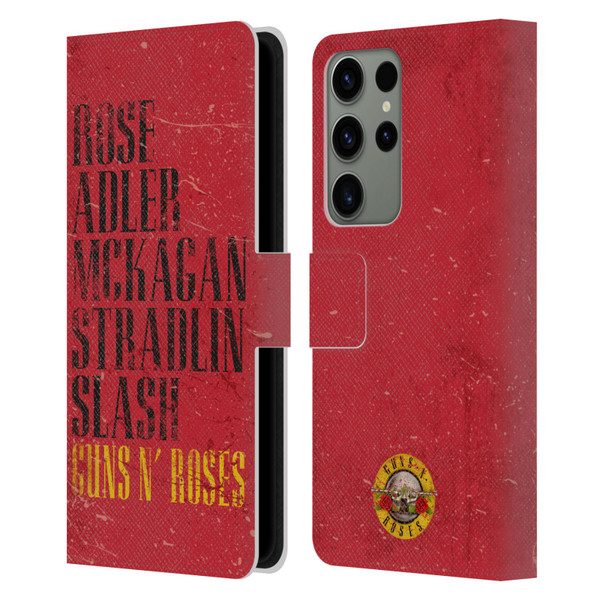 Guns N' Roses Vintage Names Leather Book Wallet Case Cover For Samsung Galaxy S23 Ultra 5G