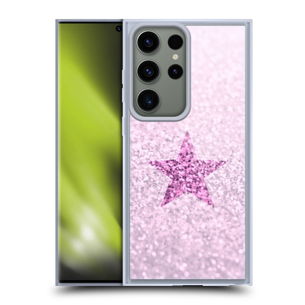 Monika Strigel Glitter Star Pastel Pink Soft Gel Case for Samsung Galaxy S23 Ultra 5G