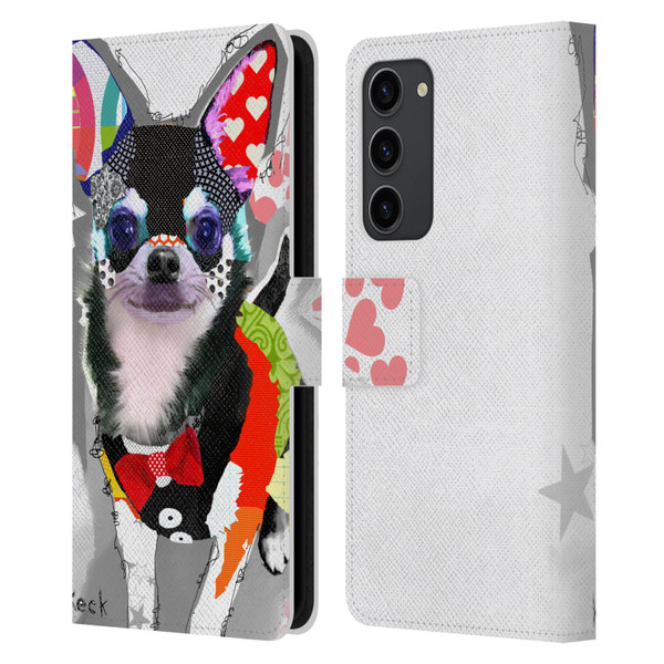 Michel Keck Dogs 3 Chihuahua Leather Book Wallet Case Cover For Samsung Galaxy S23+ 5G