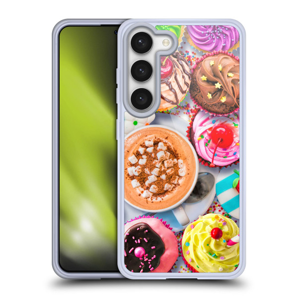 Aimee Stewart Colourful Sweets Cupcakes And Cocoa Soft Gel Case for Samsung Galaxy S23 5G