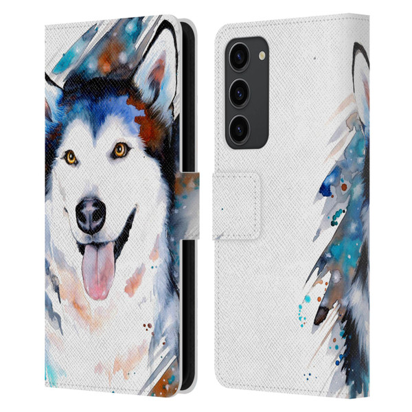 Pixie Cold Animals Husky Leather Book Wallet Case Cover For Samsung Galaxy S23+ 5G