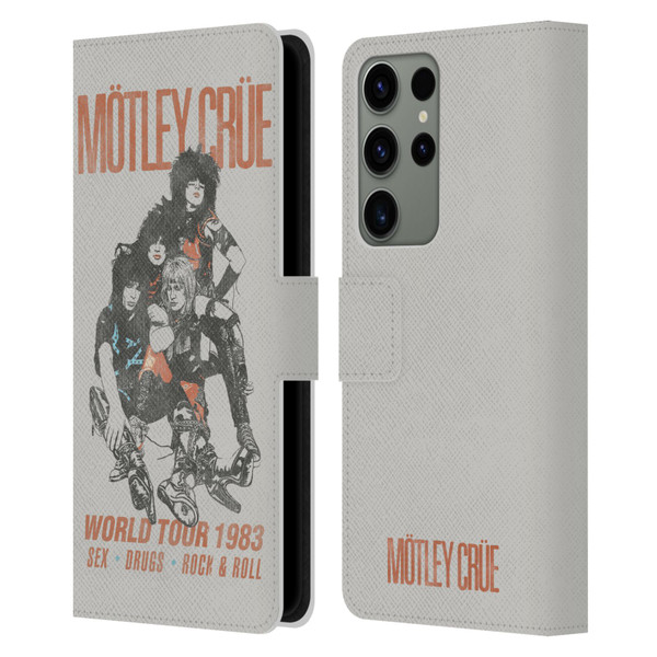 Motley Crue Tours Sex, Drugs and Rock & Roll Leather Book Wallet Case Cover For Samsung Galaxy S23 Ultra 5G