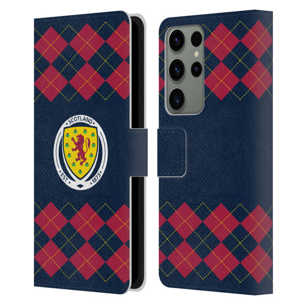 Scotland National Football Team Logo 2 Argyle Leather Book Wallet Case Cover For Samsung Galaxy S23 Ultra 5G