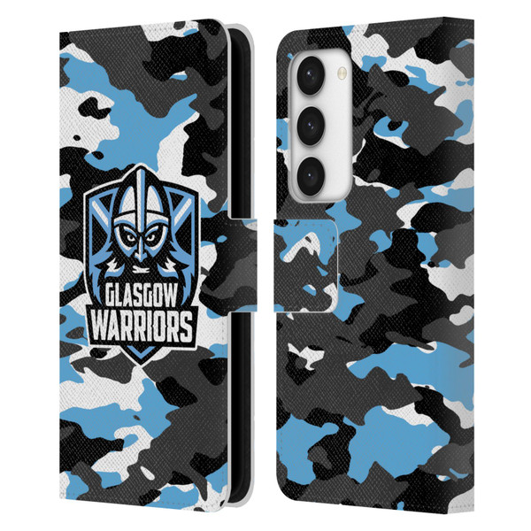 Glasgow Warriors Logo 2 Camouflage Leather Book Wallet Case Cover For Samsung Galaxy S23 5G