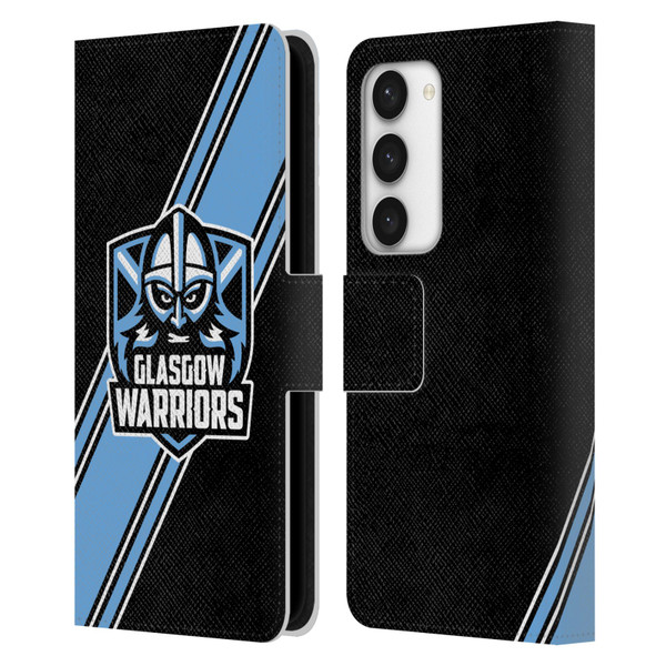 Glasgow Warriors Logo 2 Diagonal Stripes Leather Book Wallet Case Cover For Samsung Galaxy S23 5G