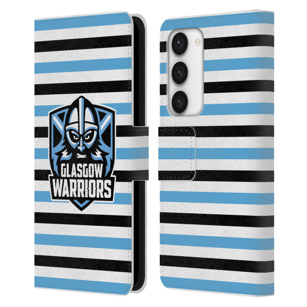 Glasgow Warriors Logo 2 Stripes 2 Leather Book Wallet Case Cover For Samsung Galaxy S23 5G