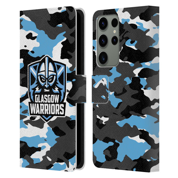 Glasgow Warriors Logo 2 Camouflage Leather Book Wallet Case Cover For Samsung Galaxy S23 Ultra 5G