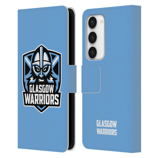Glasgow Warriors Logo Plain Blue Leather Book Wallet Case Cover For Samsung Galaxy S23 5G