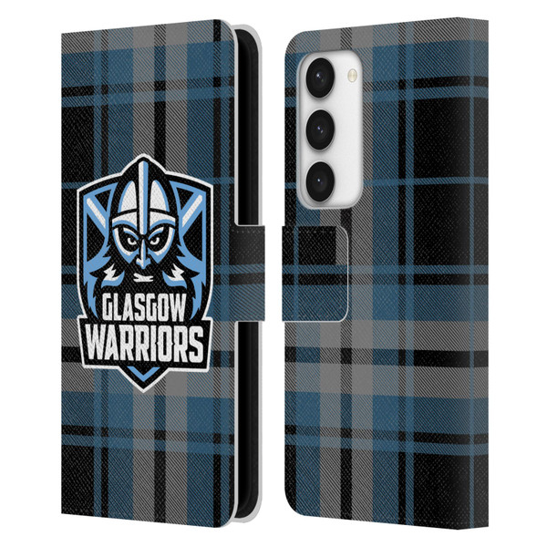 Glasgow Warriors Logo Tartan Leather Book Wallet Case Cover For Samsung Galaxy S23 5G
