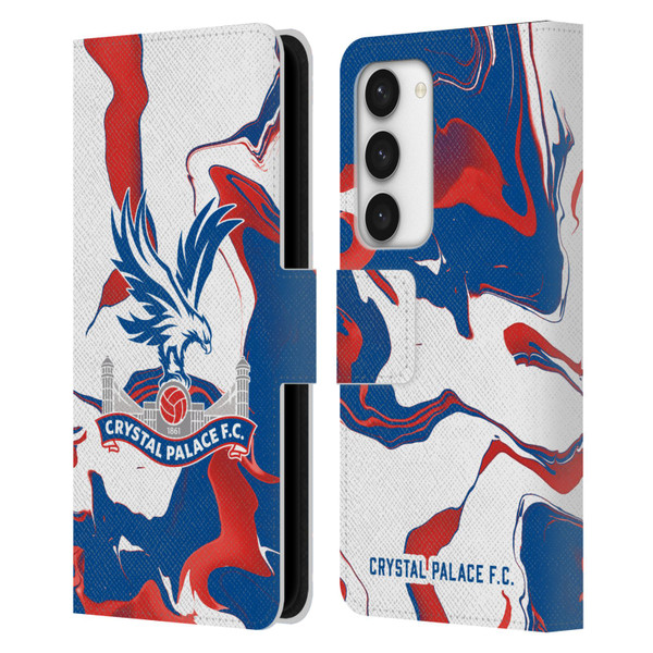 Crystal Palace FC Crest Marble Leather Book Wallet Case Cover For Samsung Galaxy S23 5G