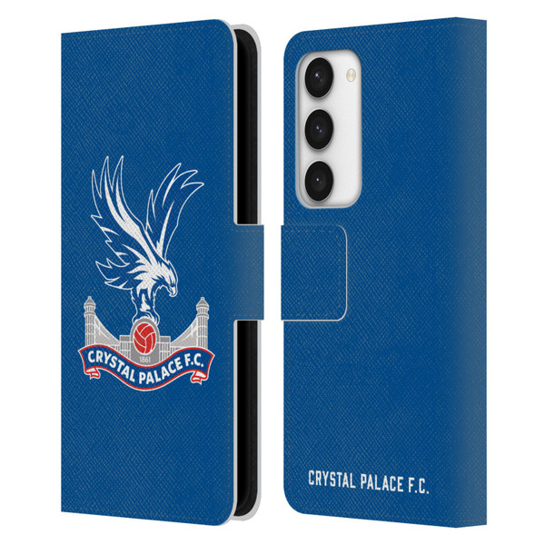 Crystal Palace FC Crest Plain Leather Book Wallet Case Cover For Samsung Galaxy S23 5G