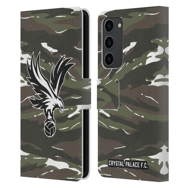 Crystal Palace FC Crest Woodland Camouflage Leather Book Wallet Case Cover For Samsung Galaxy S23+ 5G