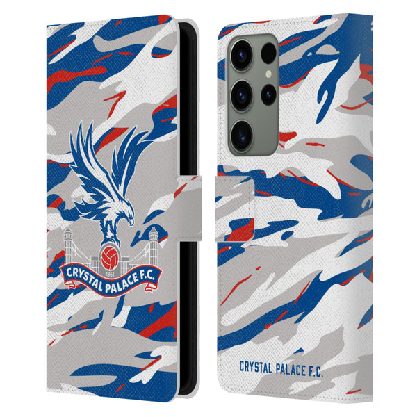 Crystal Palace FC Crest Camouflage Leather Book Wallet Case Cover For Samsung Galaxy S23 Ultra 5G