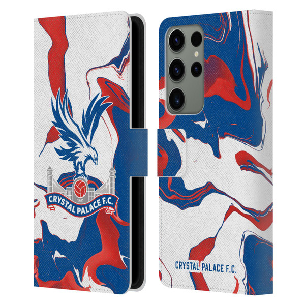 Crystal Palace FC Crest Marble Leather Book Wallet Case Cover For Samsung Galaxy S23 Ultra 5G