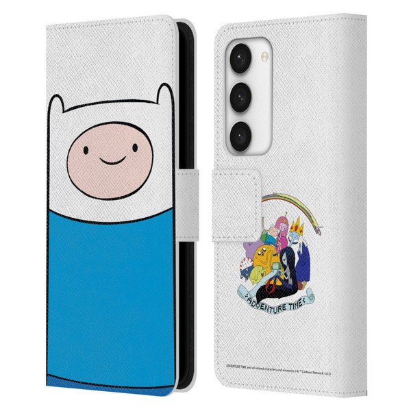 Adventure Time Graphics Finn The Human Leather Book Wallet Case Cover For Samsung Galaxy S23 5G