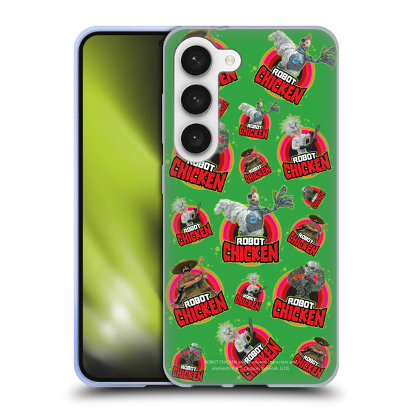 Robot Chicken Graphics Icons Soft Gel Case for Samsung Galaxy S23 5G