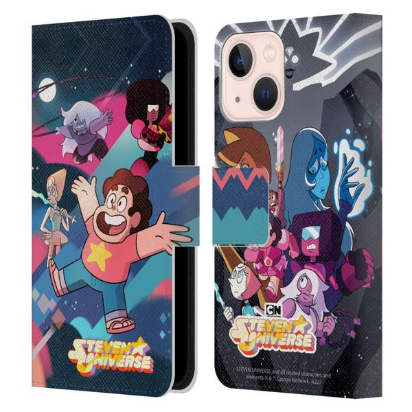 Steven Universe Graphics Characters Leather Book Wallet Case Cover For Apple iPhone 13 Mini