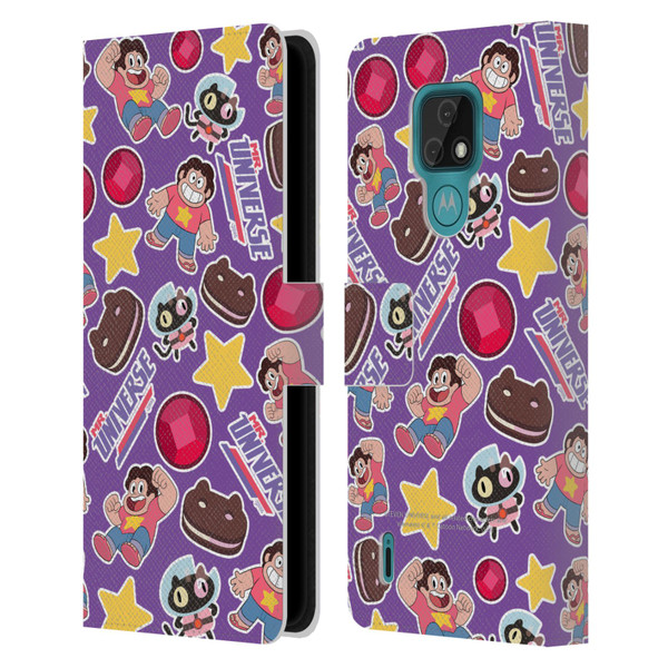 Steven Universe Graphics Icons Leather Book Wallet Case Cover For Motorola Moto E7