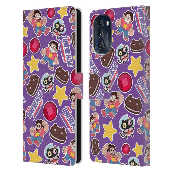 Steven Universe Graphics Icons Leather Book Wallet Case Cover For Motorola Moto G (2022)