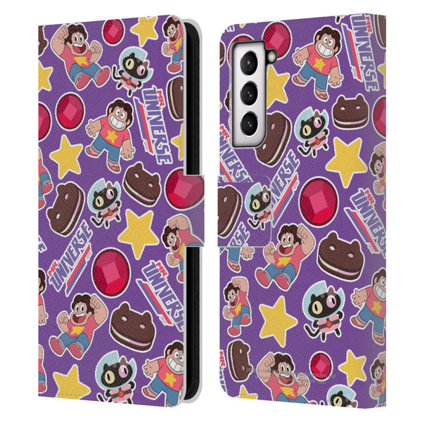 Steven Universe Graphics Icons Leather Book Wallet Case Cover For Samsung Galaxy S21 5G