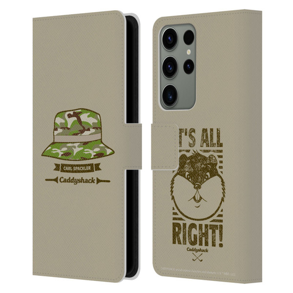 Caddyshack Graphics Carl Spackler Hat Leather Book Wallet Case Cover For Samsung Galaxy S23 Ultra 5G