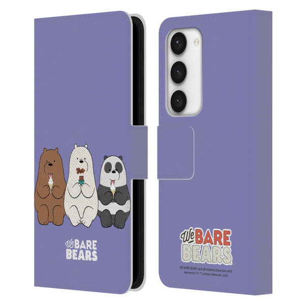 We Bare Bears Character Art Group 2 Leather Book Wallet Case Cover For Samsung Galaxy S23 5G