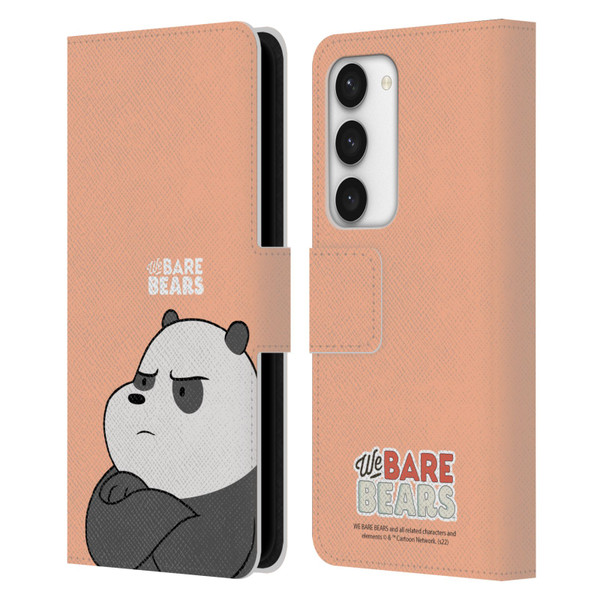 We Bare Bears Character Art Panda Leather Book Wallet Case Cover For Samsung Galaxy S23 5G
