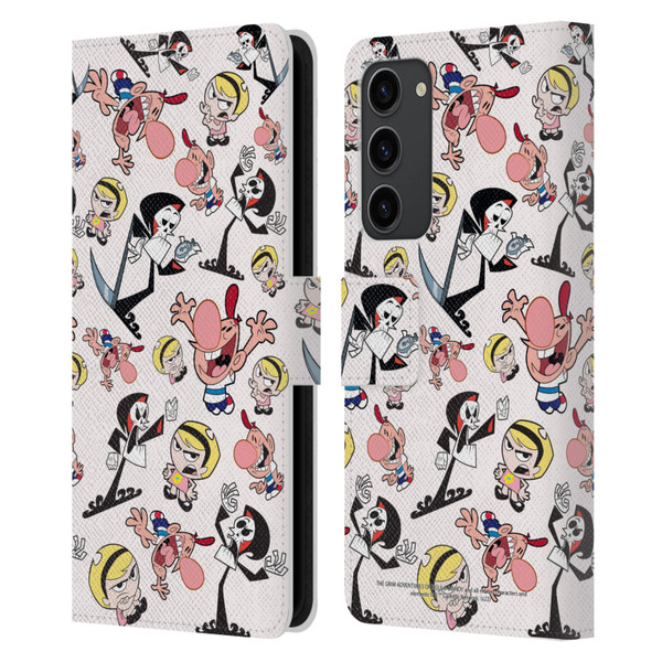 The Grim Adventures of Billy & Mandy Graphics Icons Leather Book Wallet Case Cover For Samsung Galaxy S23+ 5G
