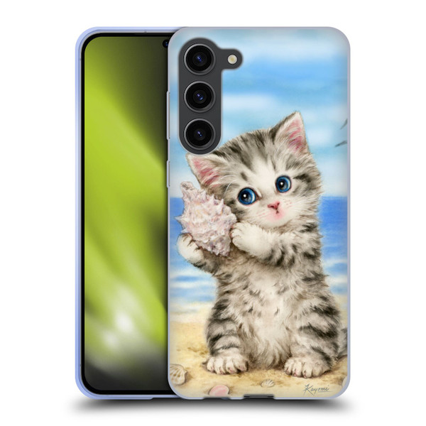 Kayomi Harai Animals And Fantasy Seashell Kitten At Beach Soft Gel Case for Samsung Galaxy S23+ 5G